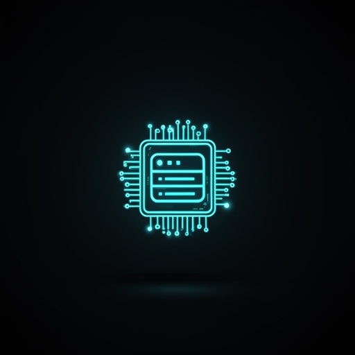 IT support icon - glowing circuit-like symbol